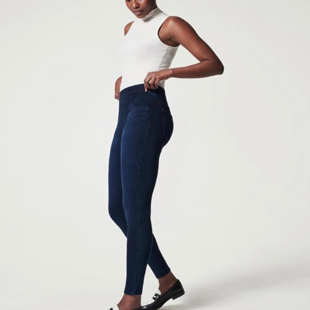 Spanx Jean-ish leggings dark blue size XL ankle leggings